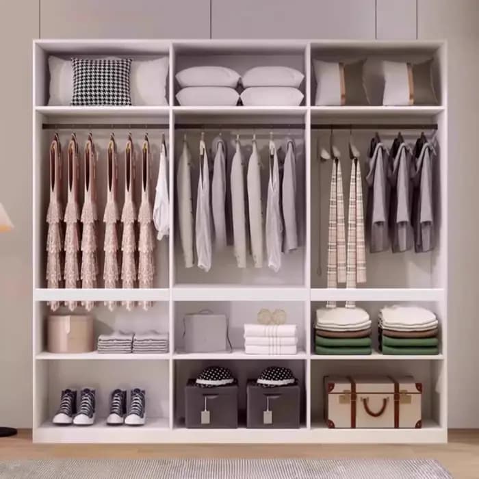 Armoire en bois massif rangement enfant chambre blanc