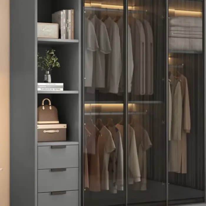 Esthétique noir Dressing armoire affichage étanche luxe placard