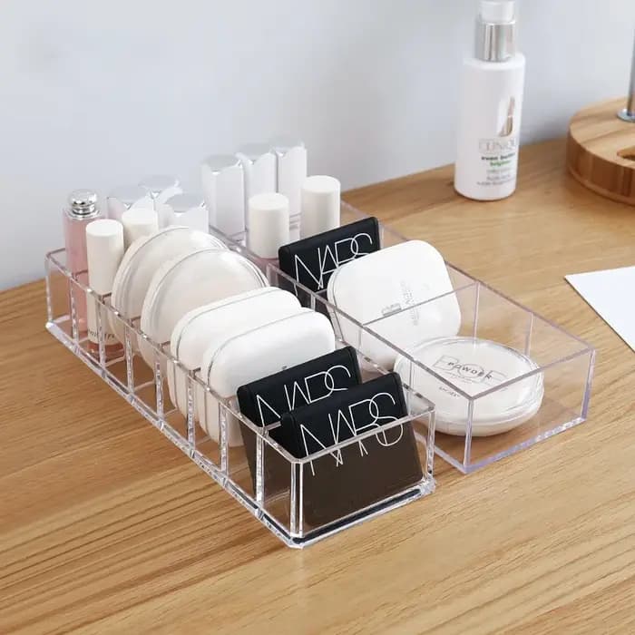 Boîte de rangement transparente en acrylique pour cosmétiques, porte-maquillage, organisateur de maq