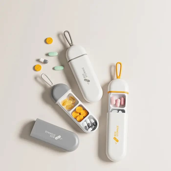 Étui à médicaments Portable coloré à 3 espaces