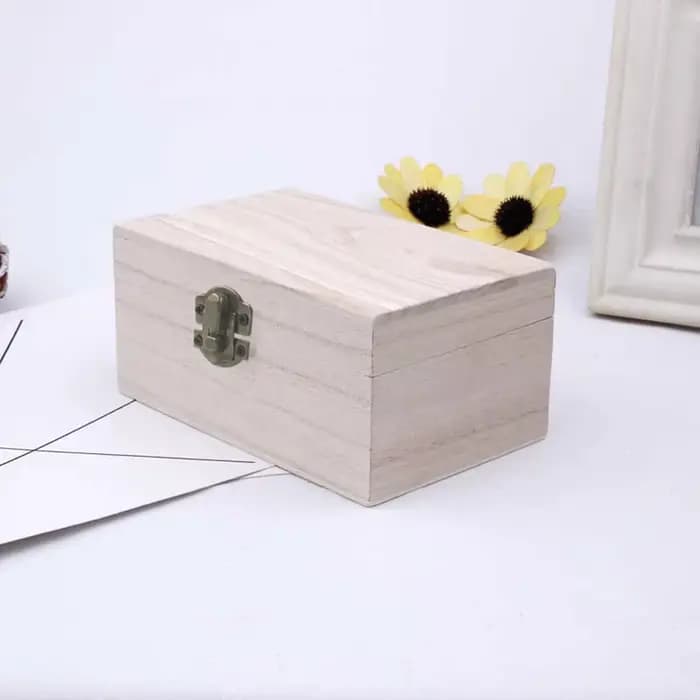 Boîtes de rangement carrées en bois de pin écossais naturel, à charnières, pour artisanat, cadeaux,