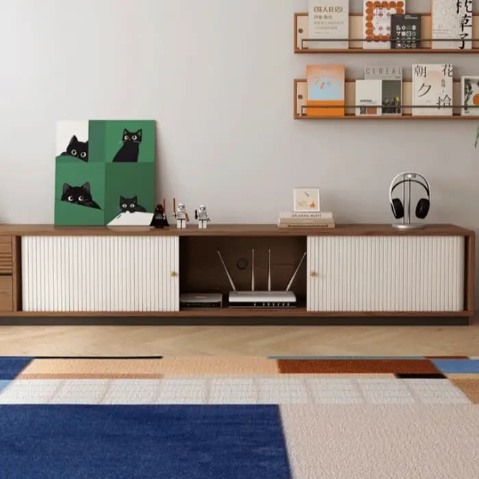 Meuble TV de salon en bois massif vintage