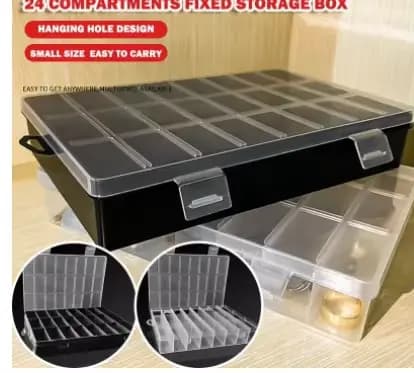 Boîte de rangement en plastique à 24 grilles