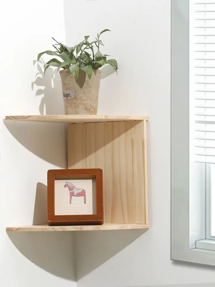 Étagère d'angle en bois PVC à 2/4/5 couches, étagère de rangement en bois Burlywood, décoration de m