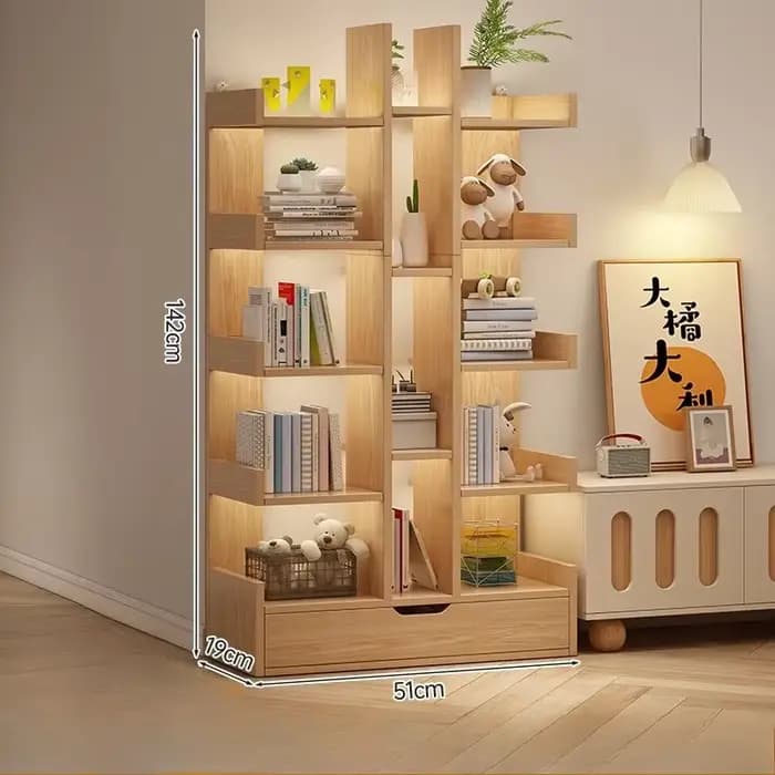 Bibliothèque de salon en bois massif