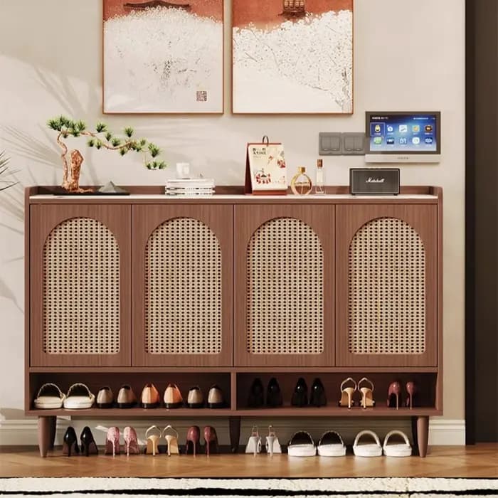 Salon Vintage chaussures étagère bois luxe gain de place