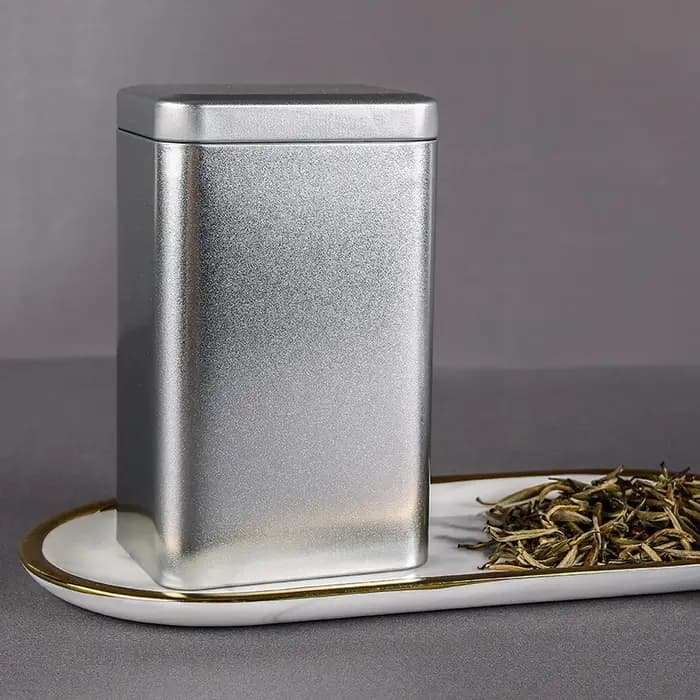 Boîte à Thé Carrée Rétro en Métal