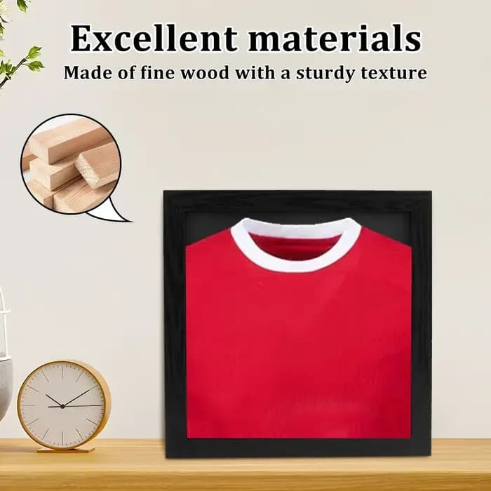 Cadre de présentation mural multifonctionnel pour maillots en bois