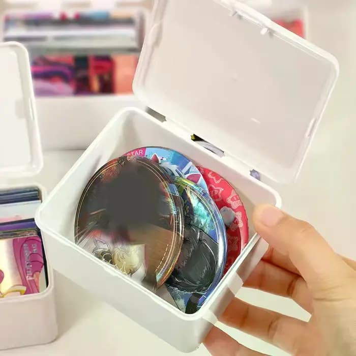 Boîte de rangement blanche, organisateur de rangement d'articles divers empilables avec couvercle, mallette de rangement de papeterie anti-poussière, support d'organisation à domicile