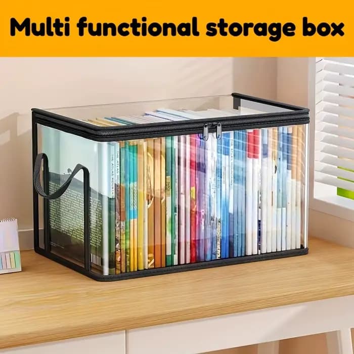 Boîtes de rangement transparentes avec couvercle rabattable - Grands bacs