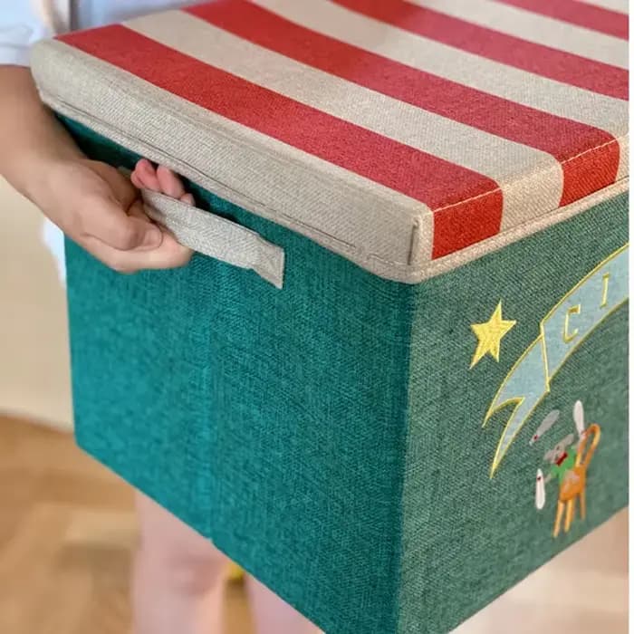 Hler-Boîte de rangement pour livres pour enfants avec couvercle