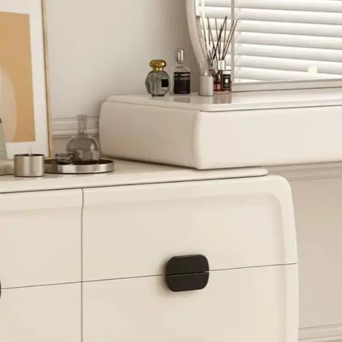 Coiffeuse compacte de luxe blanche moderne avec miroir