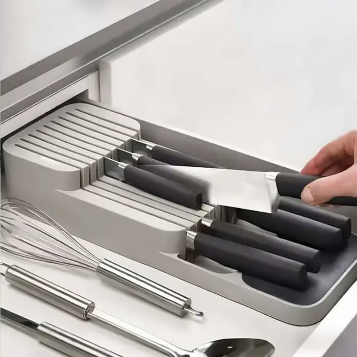 Boîte de rangement pratique pour couteaux à tiroir - Accessoire de cuisine - Support