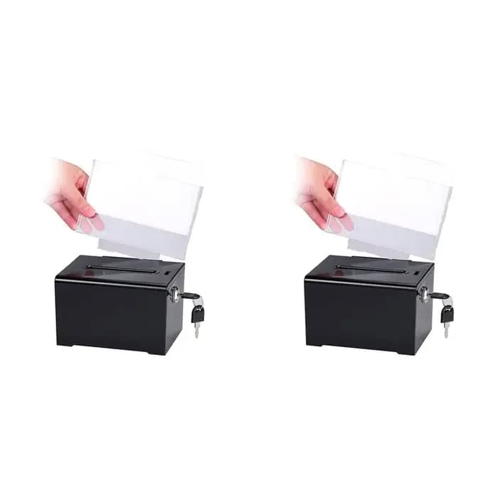 Boîte à dons KYCOR-2X avec serrure - Boîte à suggestions en acrylique avec fente, boîte à bulletins