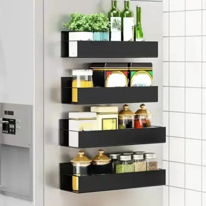 Étagère de rangement magnétique 2 pièces, support de rangement suspendu latéral pour réfrigérateur d