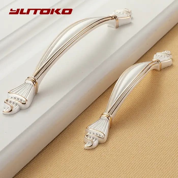 YUTOKO poignées d'armoire Zinc Aolly blanc armoires de cuisine porte tire boutons de tiroir mode européenne poignée