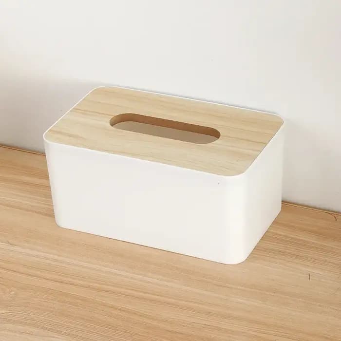 Boîte à mouchoirs en bois épaissie, boîte de rangement pour papier de bureau, porte-serviettes de vo