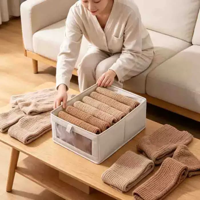 Boîtes de rangement pliables en tissu grande capacité pour pantalons et vêtements