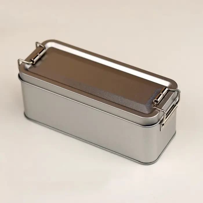 Boîte en fer rectangulaire en métal de haute qualité avec couvercle