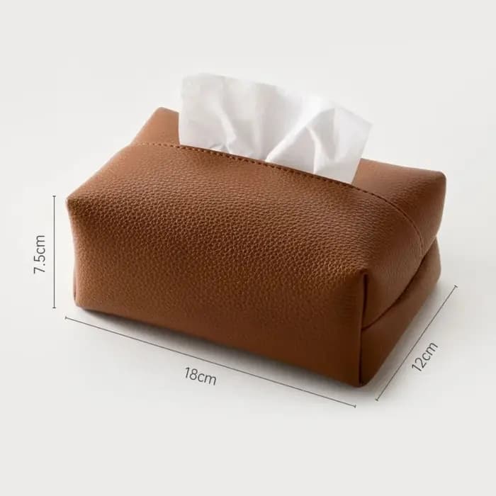 Boîte à mouchoirs en cuir artificiel