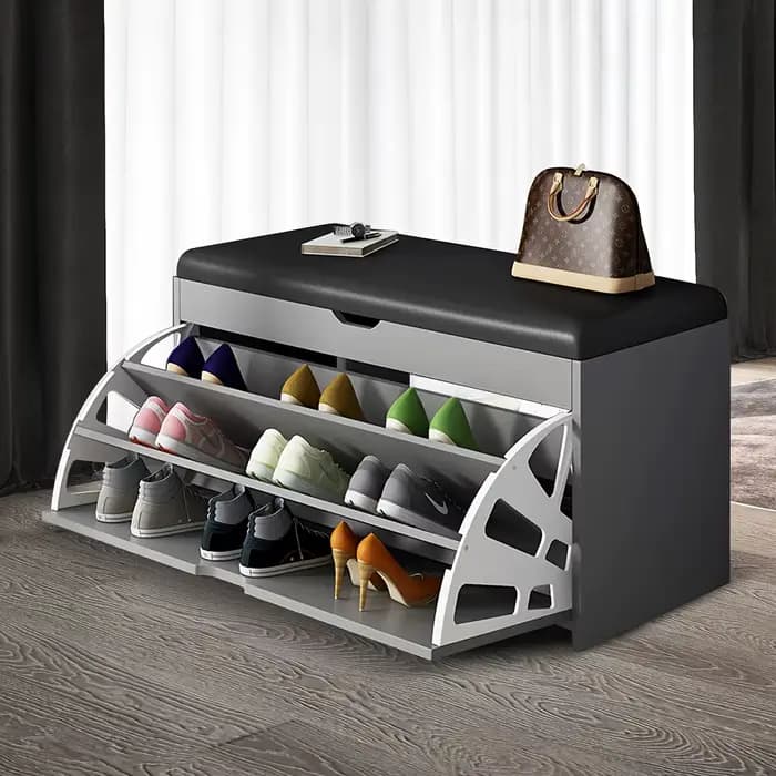 Armoire à chaussures avec banc de rangement à 3 niveaux
