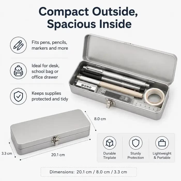 Boîte en métal, conteneur de rangement rectangulaire en tôle avec couvercle pour petits objets et cadeaux