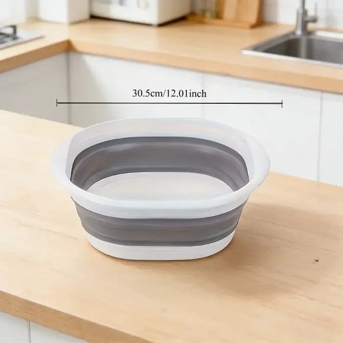 1 seau à eau pliable - Utilisé pour ranger le linge et les serviettes de bain. Conception portable adaptée à l'utilisation dans les éviers de cuisine des camping-cars en voyage