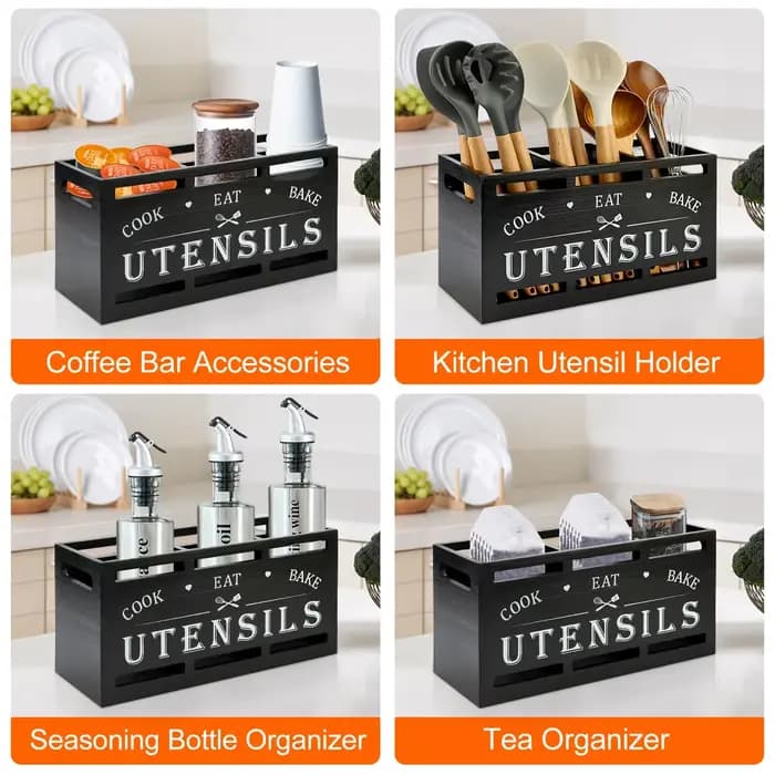 Support à ustensiles de cuisine en bois