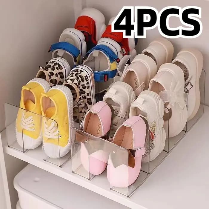 4 grilles dispositif de rangement de chaussures étagère permet de gagner de l'espace boîte