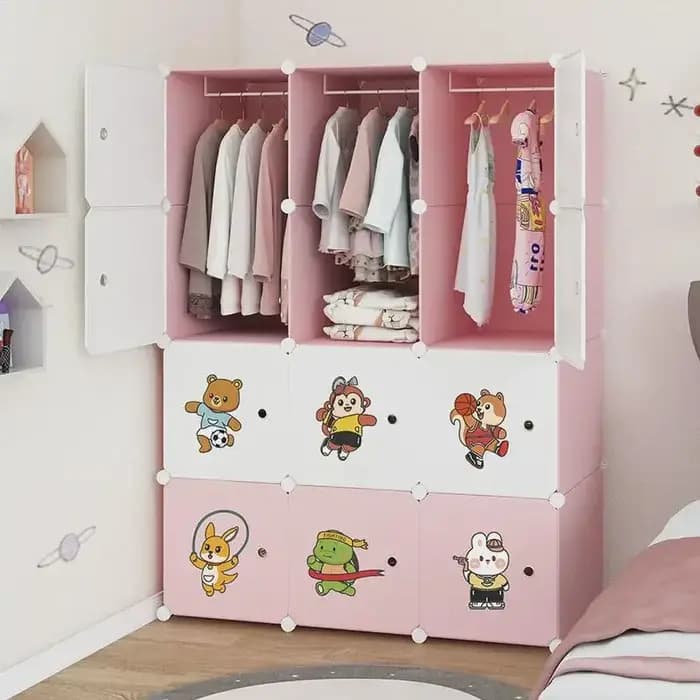 Armoire à cloisons ouvertes, armoire de maquillage minimaliste nordique moderne, armoire pas chère, armoires pliables avec miroir, armoires en plastique, mobilier d'hôtel
