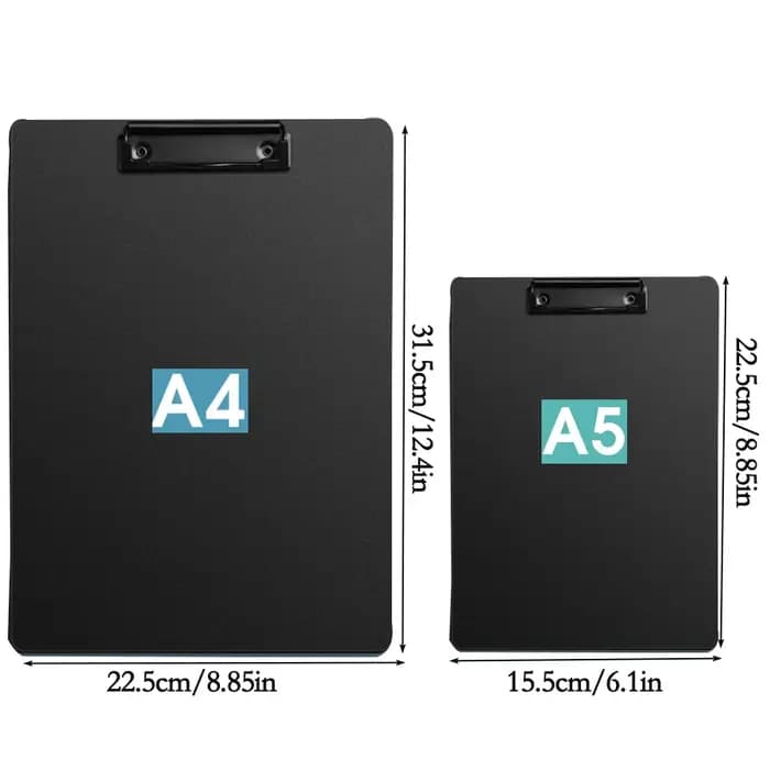 Presse-papiers A5 avec porte-stylo et Clip à profil bas