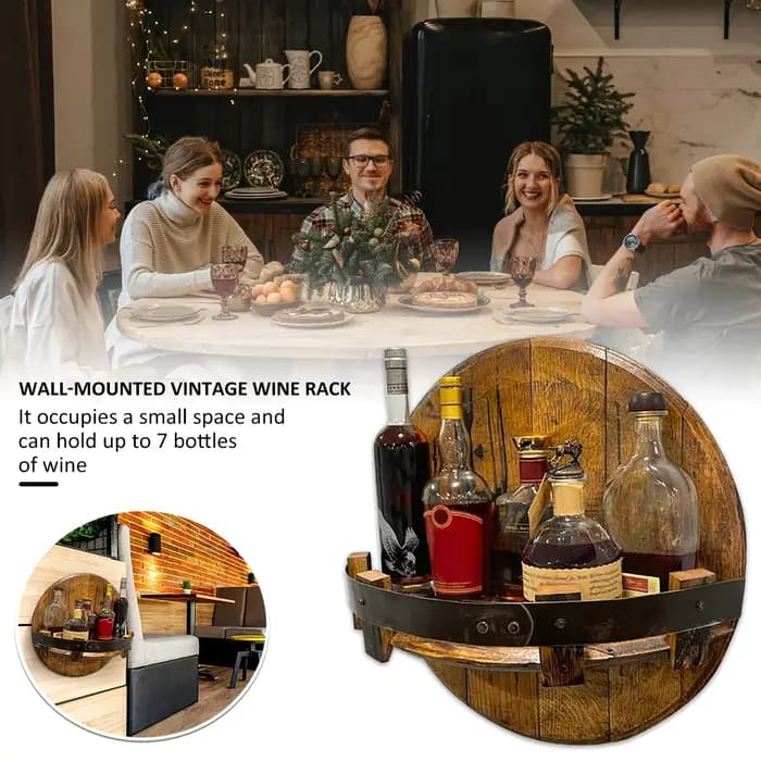 Porte-Bouteille de Vin Mural en Bois