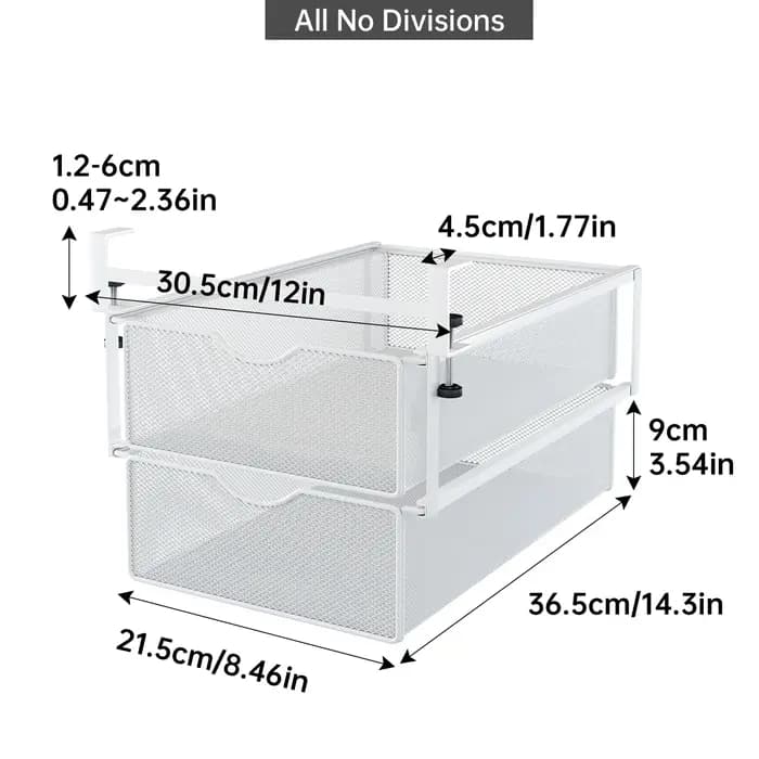 Boîte de rangement invisible de type tiroir pour bureau