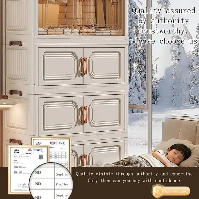 Armoire pour enfants, armoire de chambre à coucher, armoire pour bébé, armoire de rangement pour vêtements, armoire en plastique pliable simple, vente directe