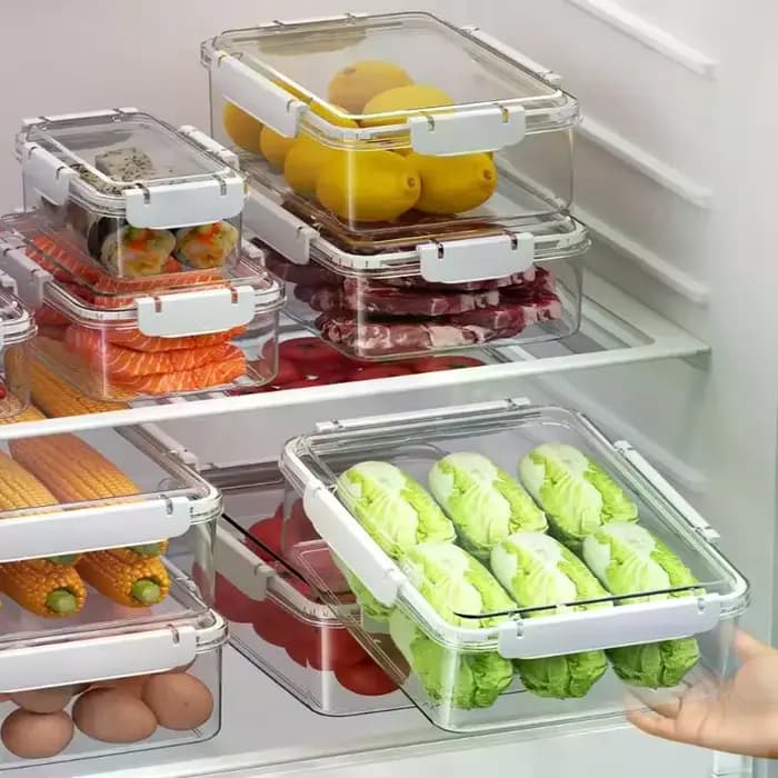 Conteneurs de stockage de fruits, conteneurs de nourriture fraîche, réfrigérateur, organisateur de fruits transparent, réfrigérateur multifonctionnel, préparation de repas, boîte à déjeuner