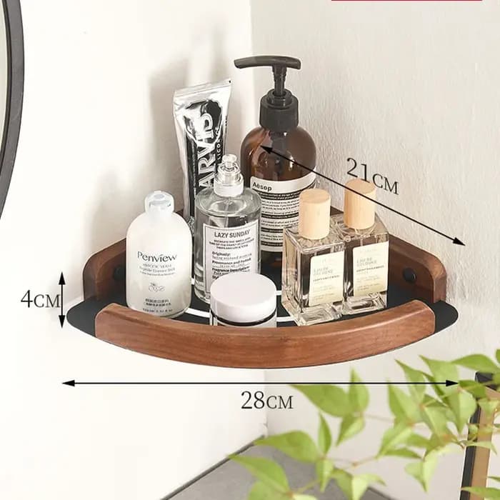 Ensemble d'étagères d'angle de salle de bain en bois