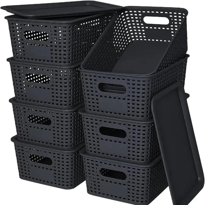 6 boîtes de rangement empilables avec couvercles