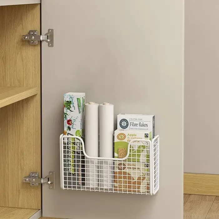 Boîte de rangement de porte d'armoire de cuisine sans poinçon