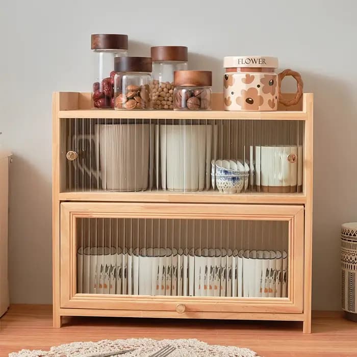 Armoire de rangement en verre de bureau de style rétro