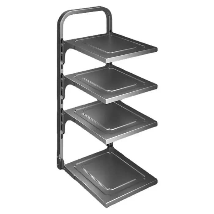 Étagère de rangement de cuisine multicouche en acier inoxydable