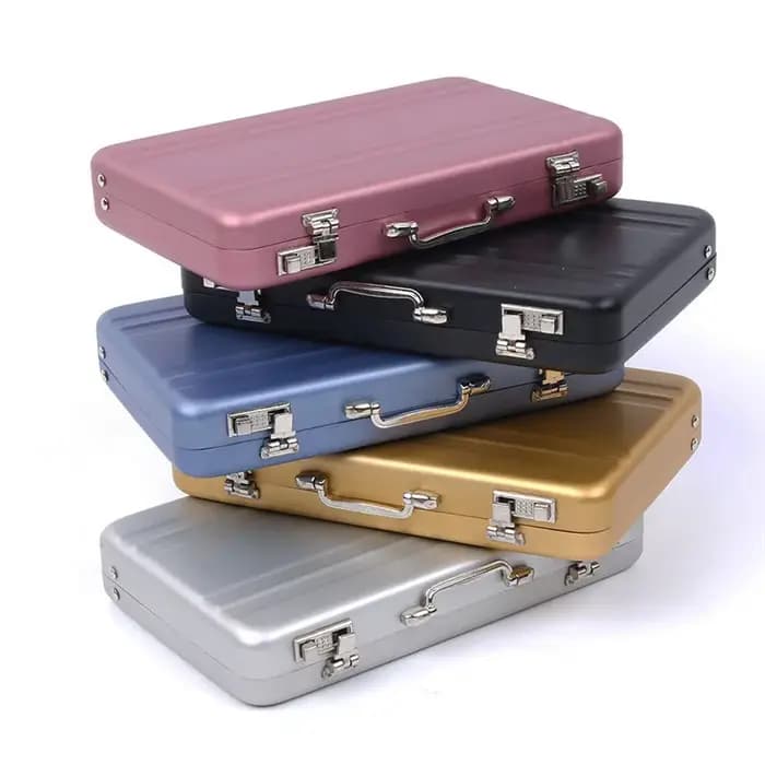Nouvelle boîte de rangement en aluminium ID d'affaires porte-carte de crédit Mini valise porte-carte bancaire étui à bijoux organisateur Rectangle