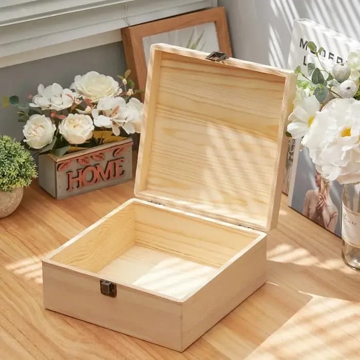 Boîte de rangement rectangulaire créative en bois