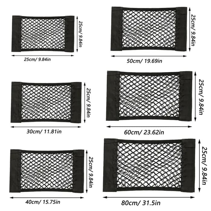 Filet de ficelle élastique pour siège arrière de voiture 40x25 cm, sac de rangement magique en maill