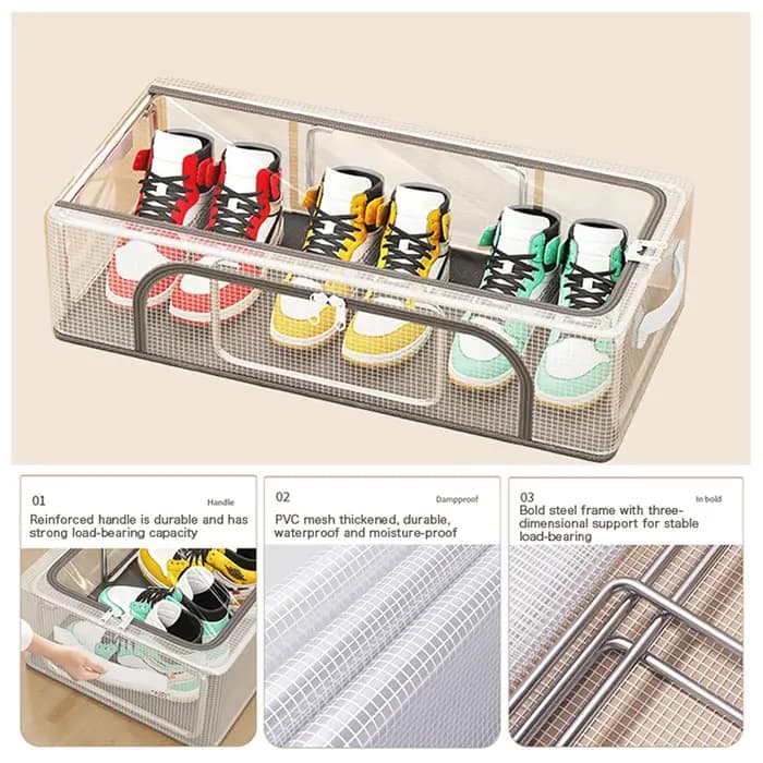 MELCase-Boîte à Chaussures en Plastique Transparent, Épaissie, Empilable