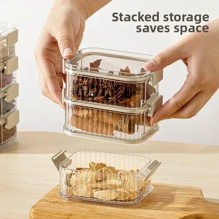 Boîtes de rangement de cuisine transparentes empilables