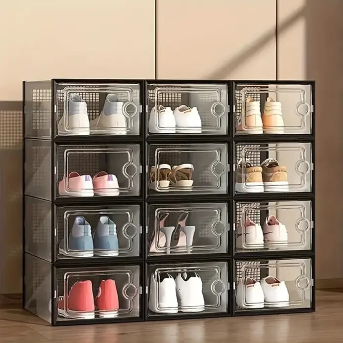Boîte à chaussures modulaire peu encombrante de grande capacité 6 pièces