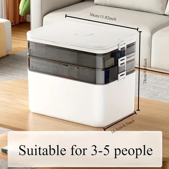 Boîte de rangement de médicaments multi-couches - Organisateur d'urgence familial portable avec fermeture à pression