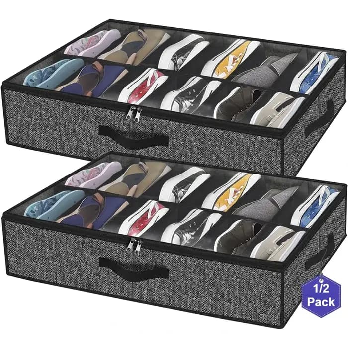 Organisateur de rangement de chaussures robuste sous le lit