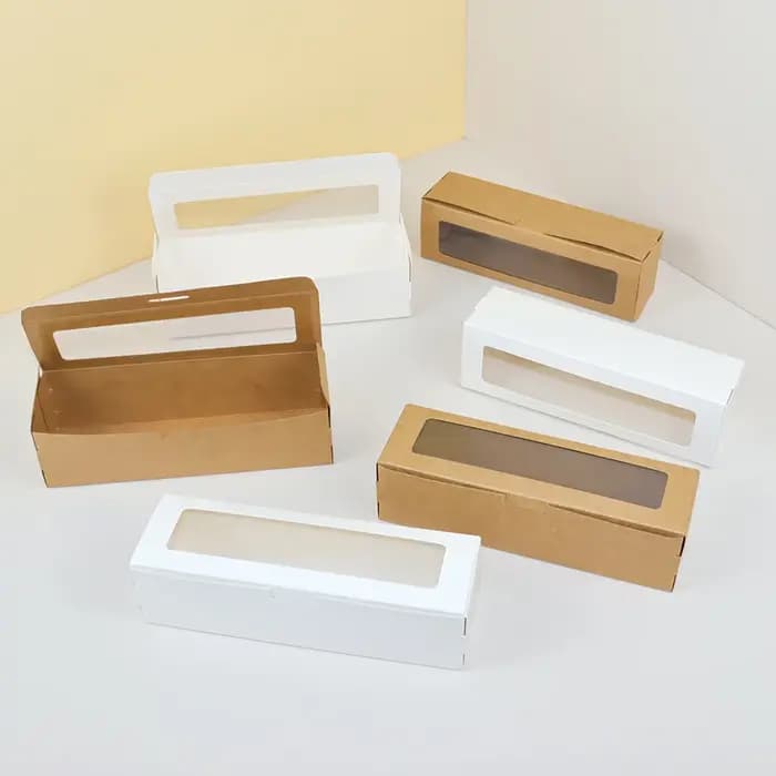 Boîtes cadeaux en papier Kraft avec fenêtre