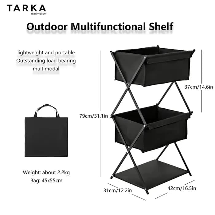 TARKA Camping nouveau support de rangement étagère à trois couches